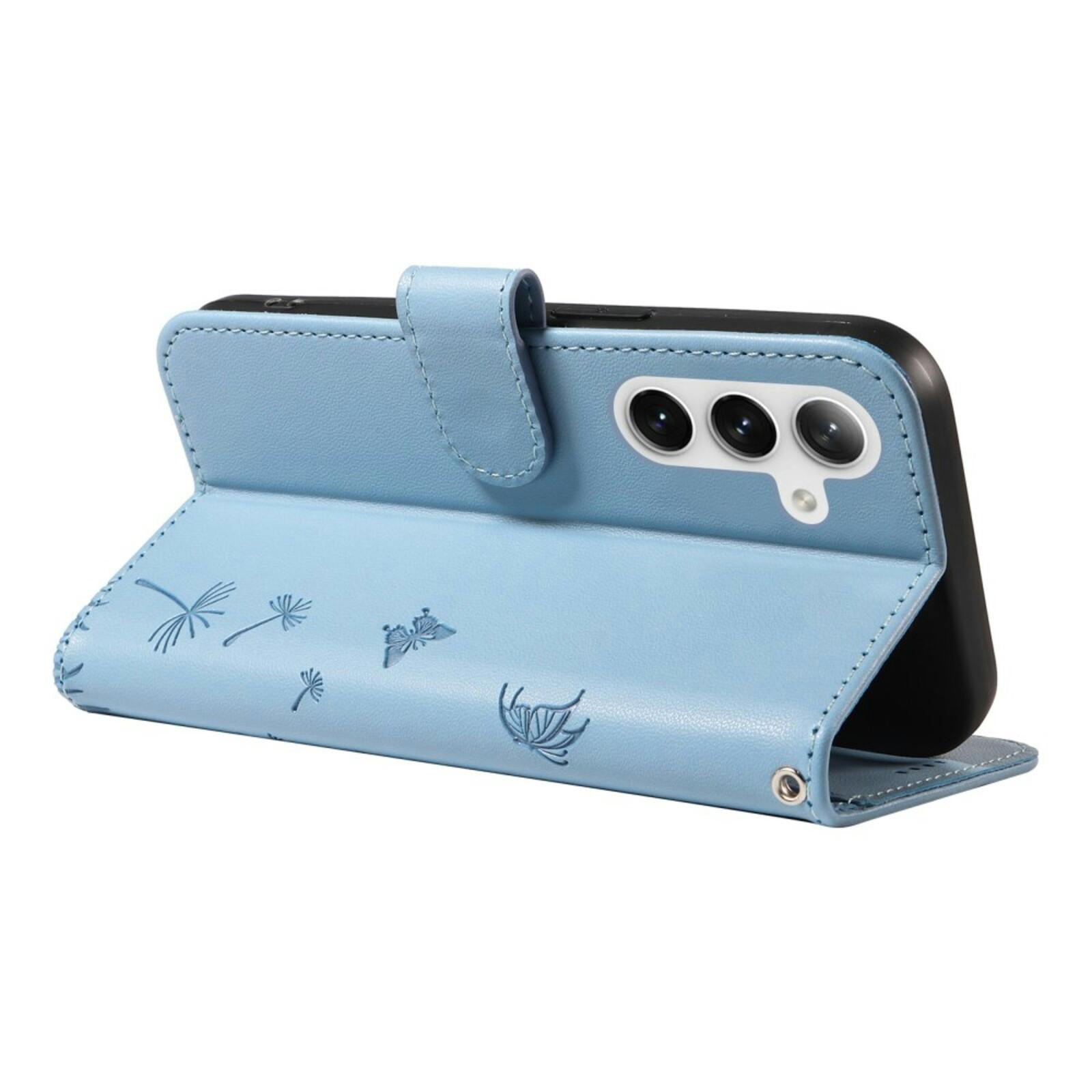 Comfycase Samsung S25 Plus / S24 Plus Dandelion Bookcase Hoesje Lichtblauw