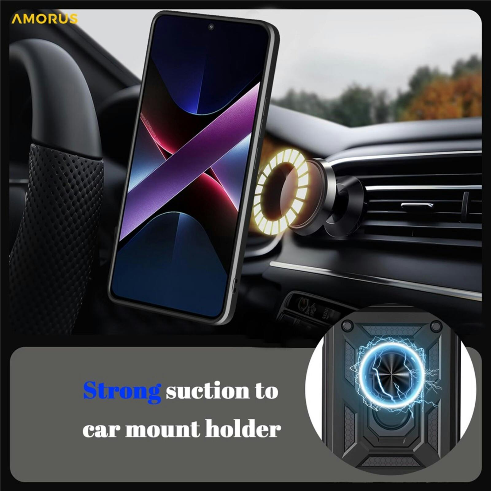 Amorus Samsung Galaxy A27 Shield Case met Camera-slider Zwart