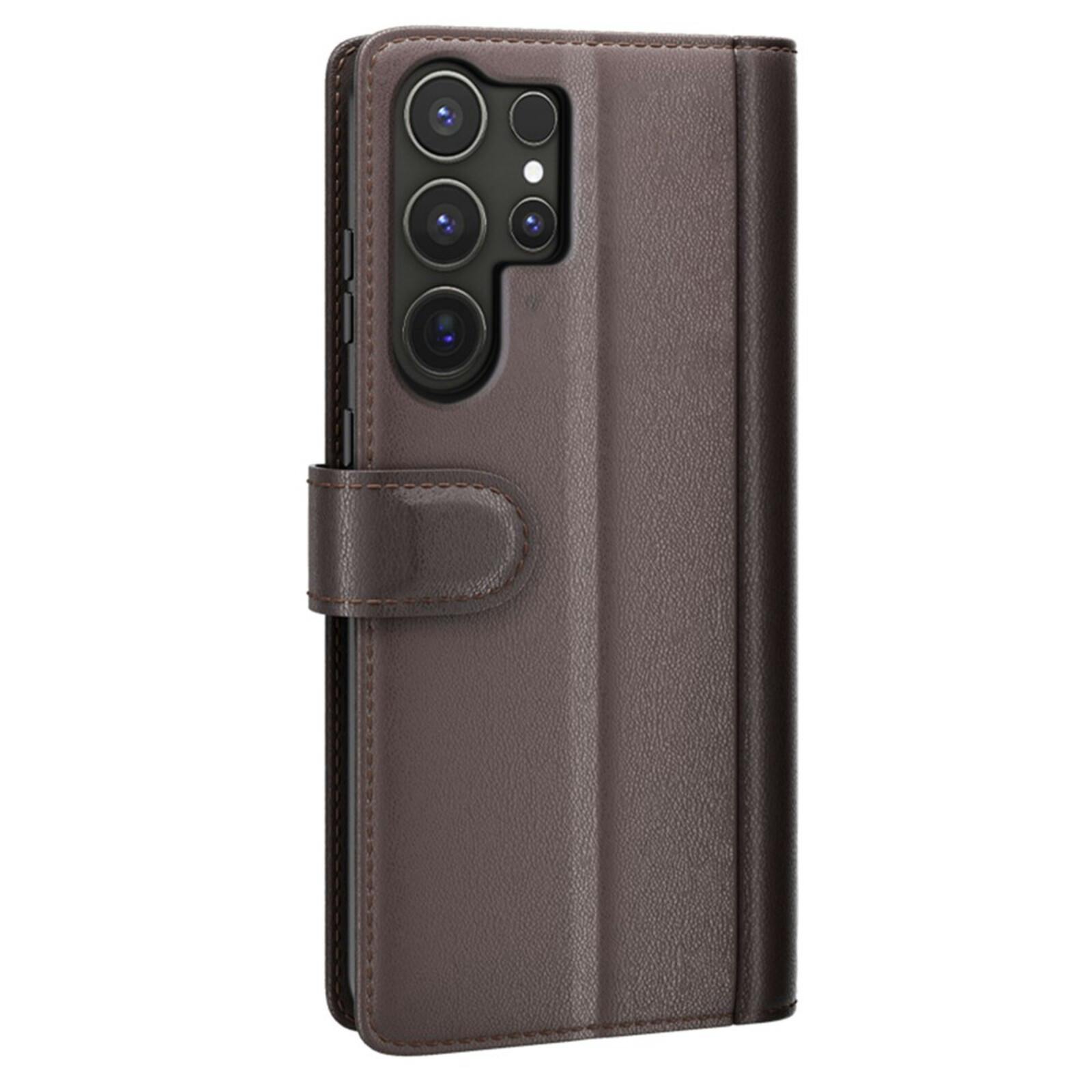 Fonexio Samsung Galaxy 25 Ultra Luxe Lederen Book Case Bruin