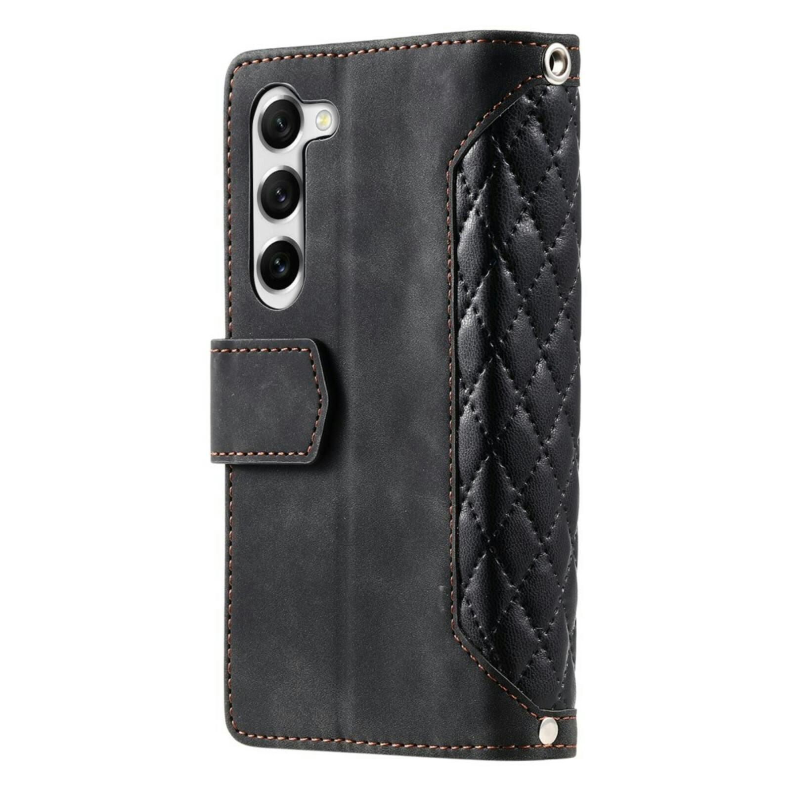 Comfycase Samsung Galaxy S23 Zipper Wallet Hoesje met Polskoord Zwart
