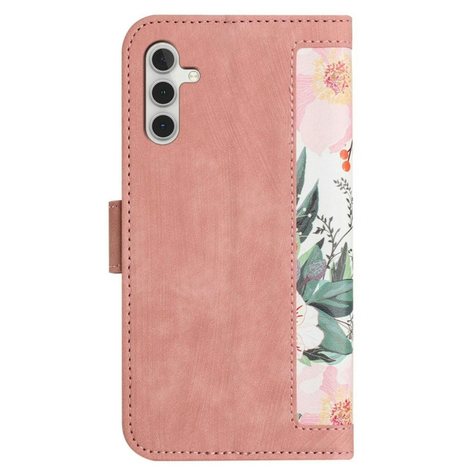 Mocaa Samsung Galaxy A55 Floral Series Bookcase Roze