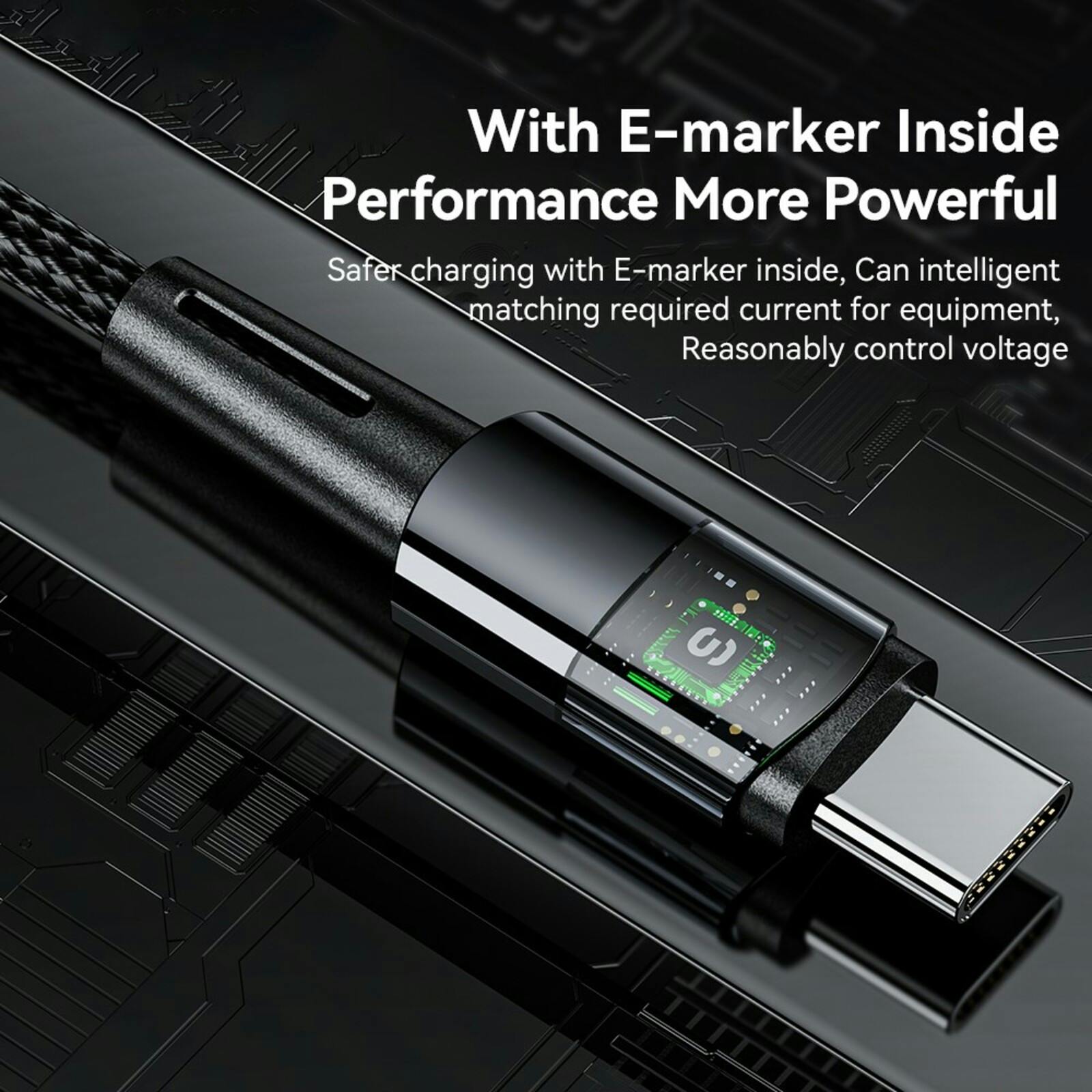 Essager 240W USB-C naar USB-C Ultraspeed Oplaad + Datakabel Zwart 1m