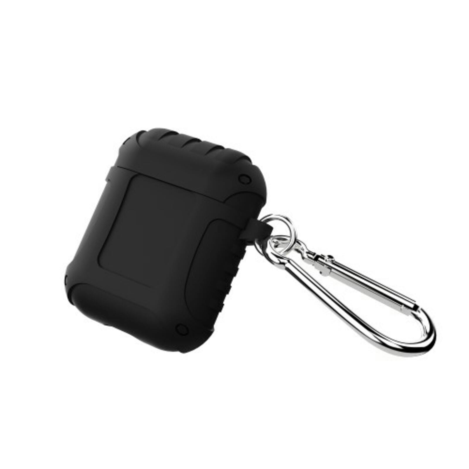 Comfycase Shockproof AirPods 1/2 Hoesje met Riemhaak Zwart