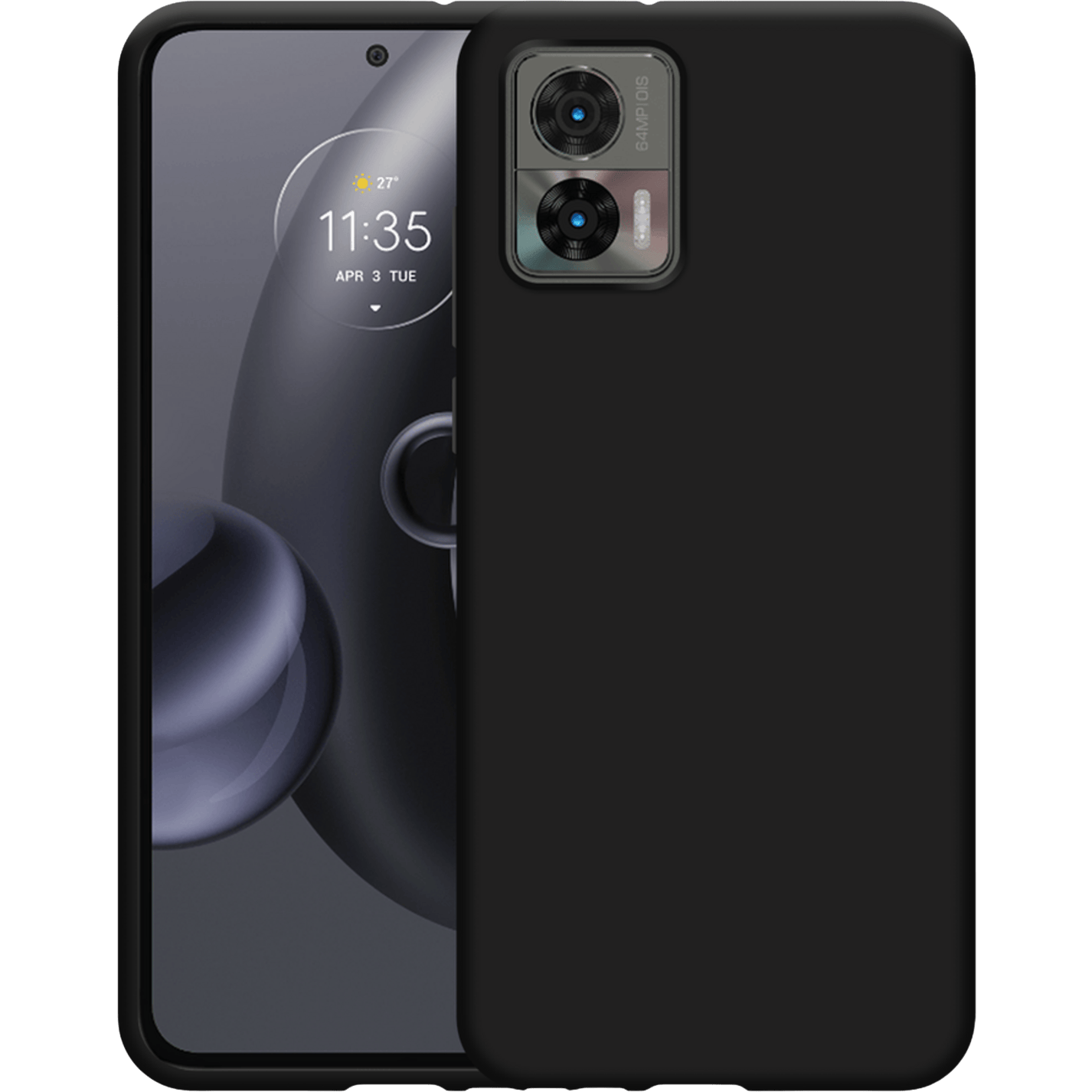 Just in Case Edge 30 Neo Siliconen Hoesje Zwart - Voorkant