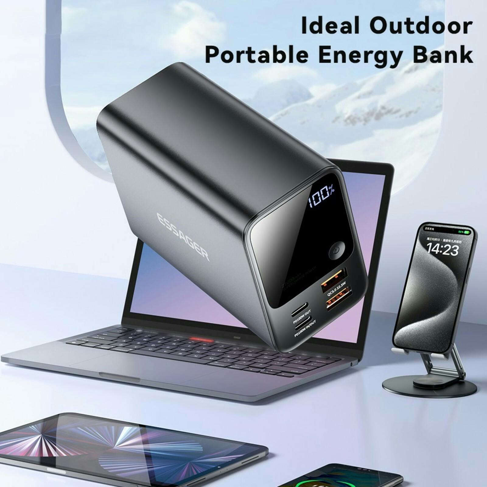 Essager 220W Portable Power Supply Station Grijs 27.000 mAh