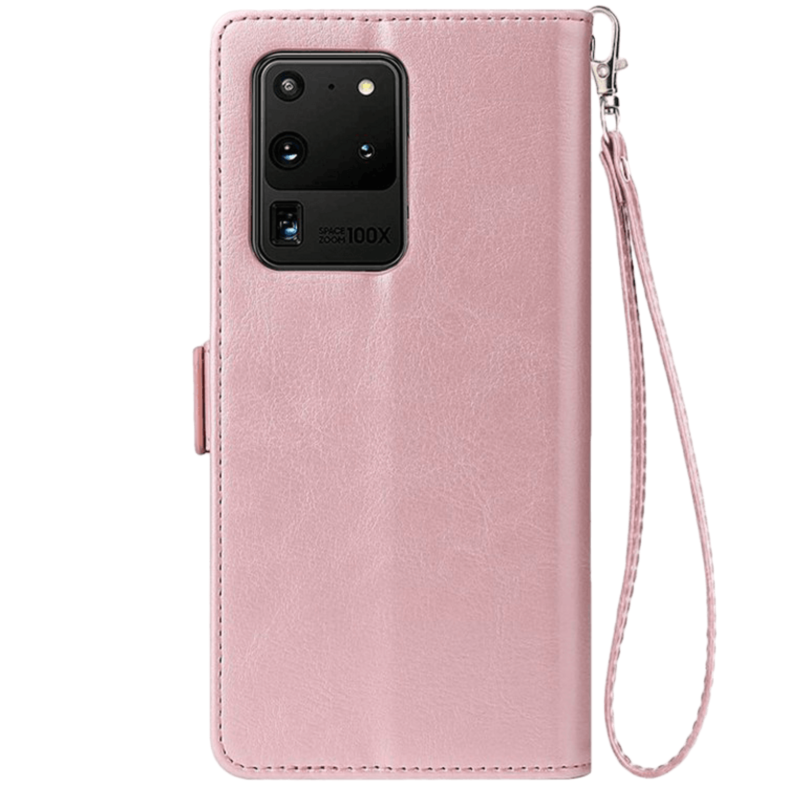 CaseBody Samsung Galaxy S20 Ultra Zipper Portemonnee Hoesje Roségoud