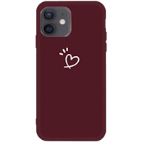 Mocaa iPhone 12 (Pro) Love Heart Case Bordeaux