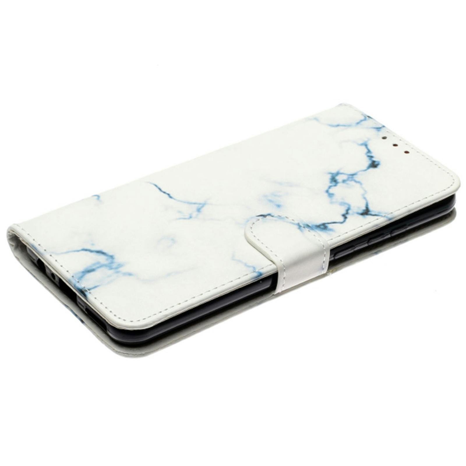 Mocaa Huawei P Smart 2020 Marmer Bookcase Hoesje Wit