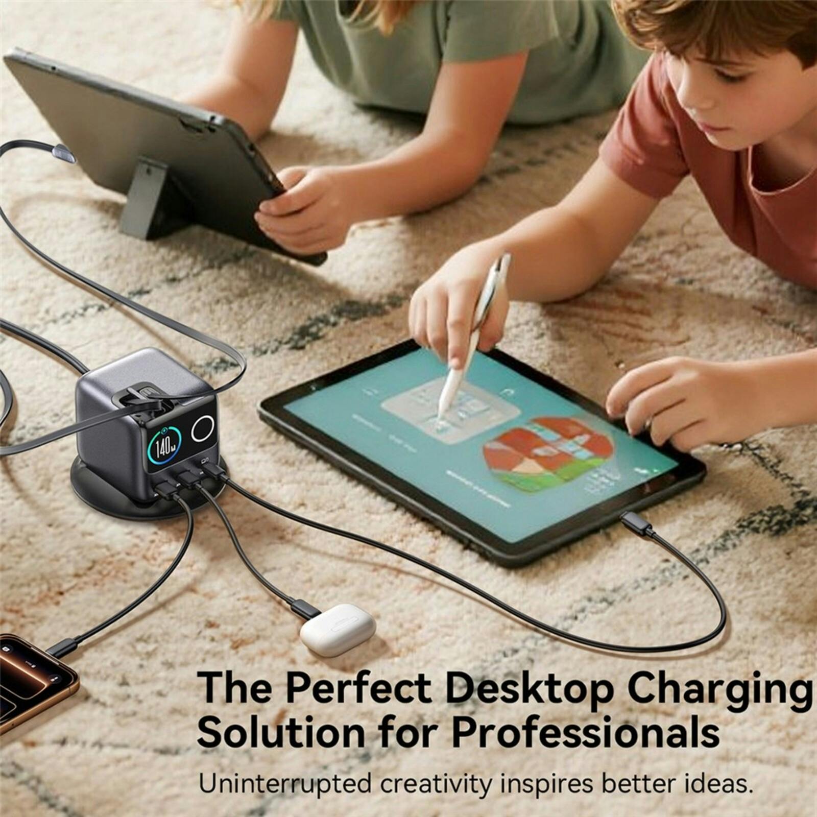 Joyroom 140W GaN Ultra Desktop Charger met Kabels Zwart