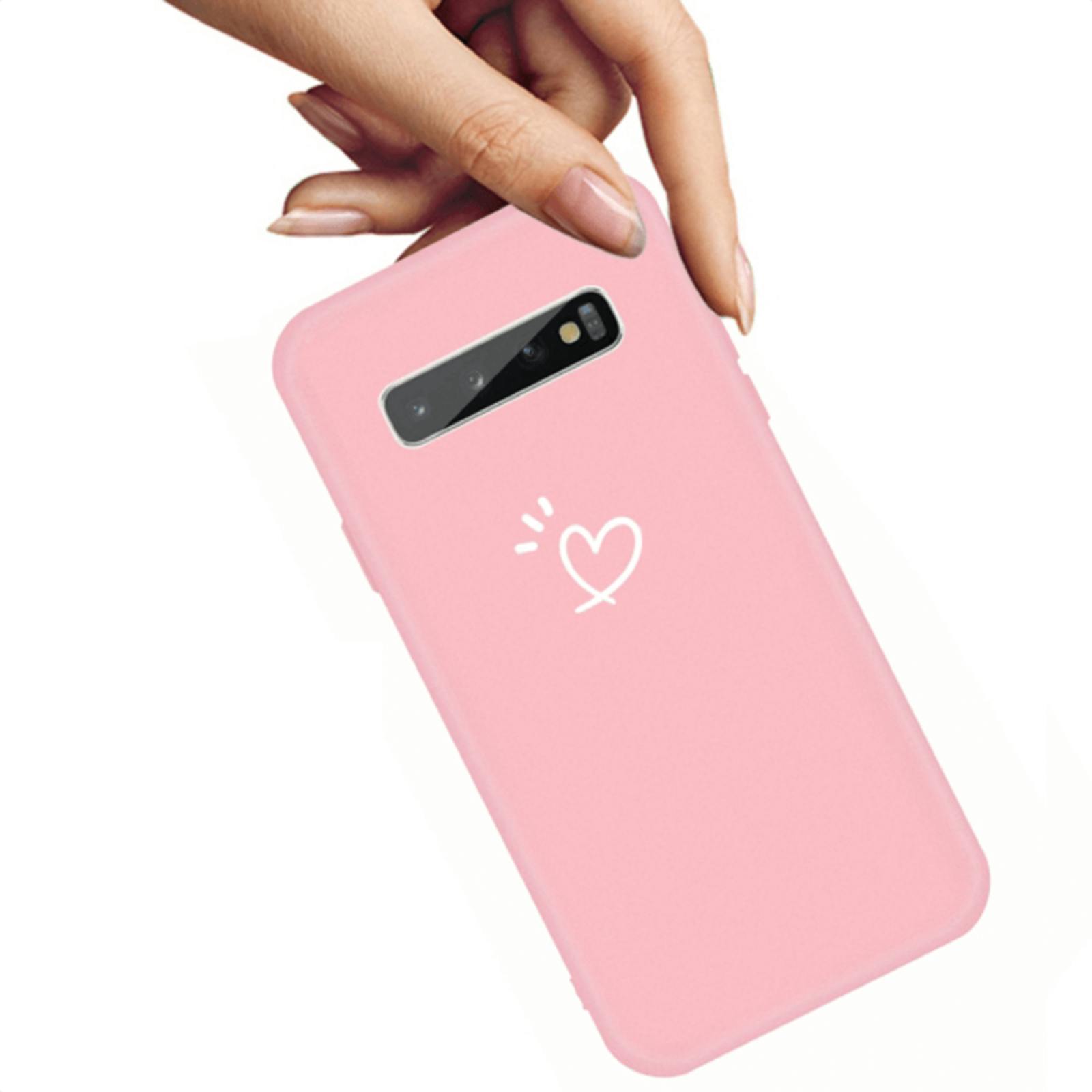 Mocaa Samsung Galaxy S10 Love Heart Case Roze