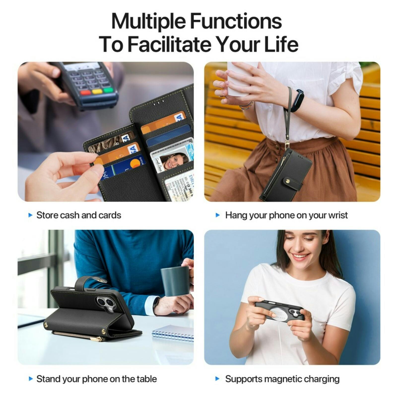 DUX DUCIS Apple iPhone 16 Plus Premium 2-in-1 Bookcase met MagSafe Hoesje Zwart