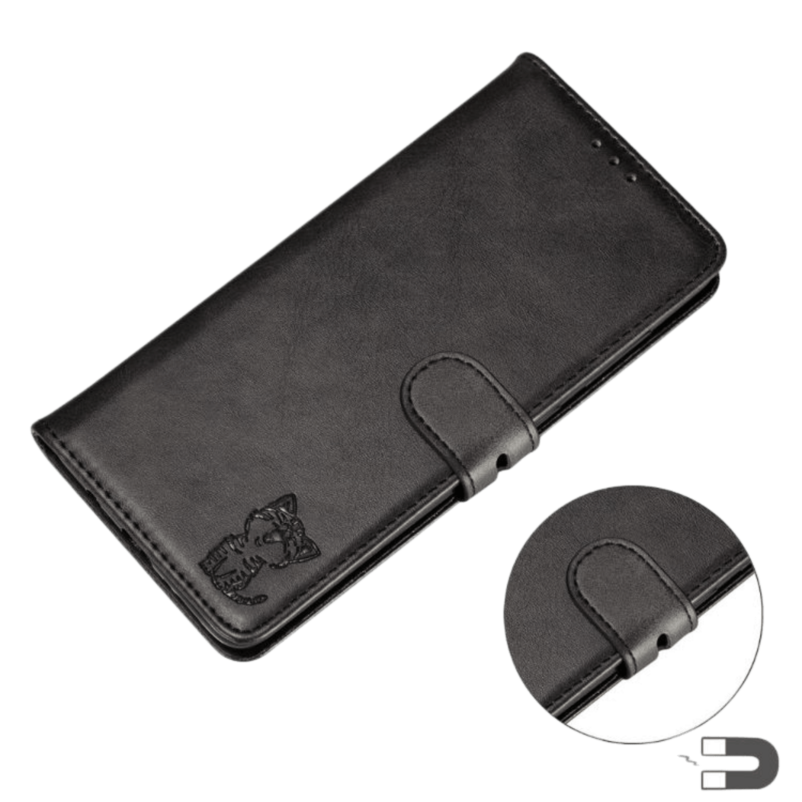 Comfycase Samsung Galaxy A41 Happy Kitten Bookcase Hoesje Zwart