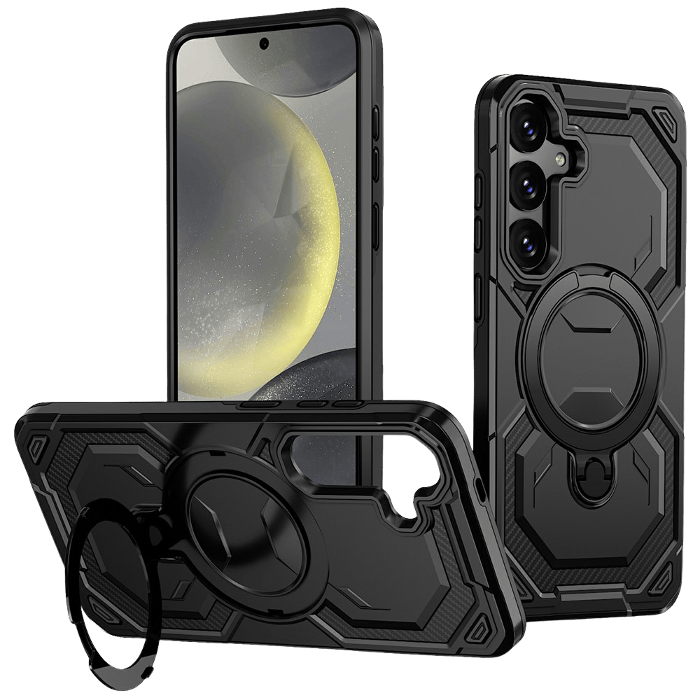 CaseBody Samsung Galaxy S26 Plus Magnetic Kickstand Ring Hoesje Zwart