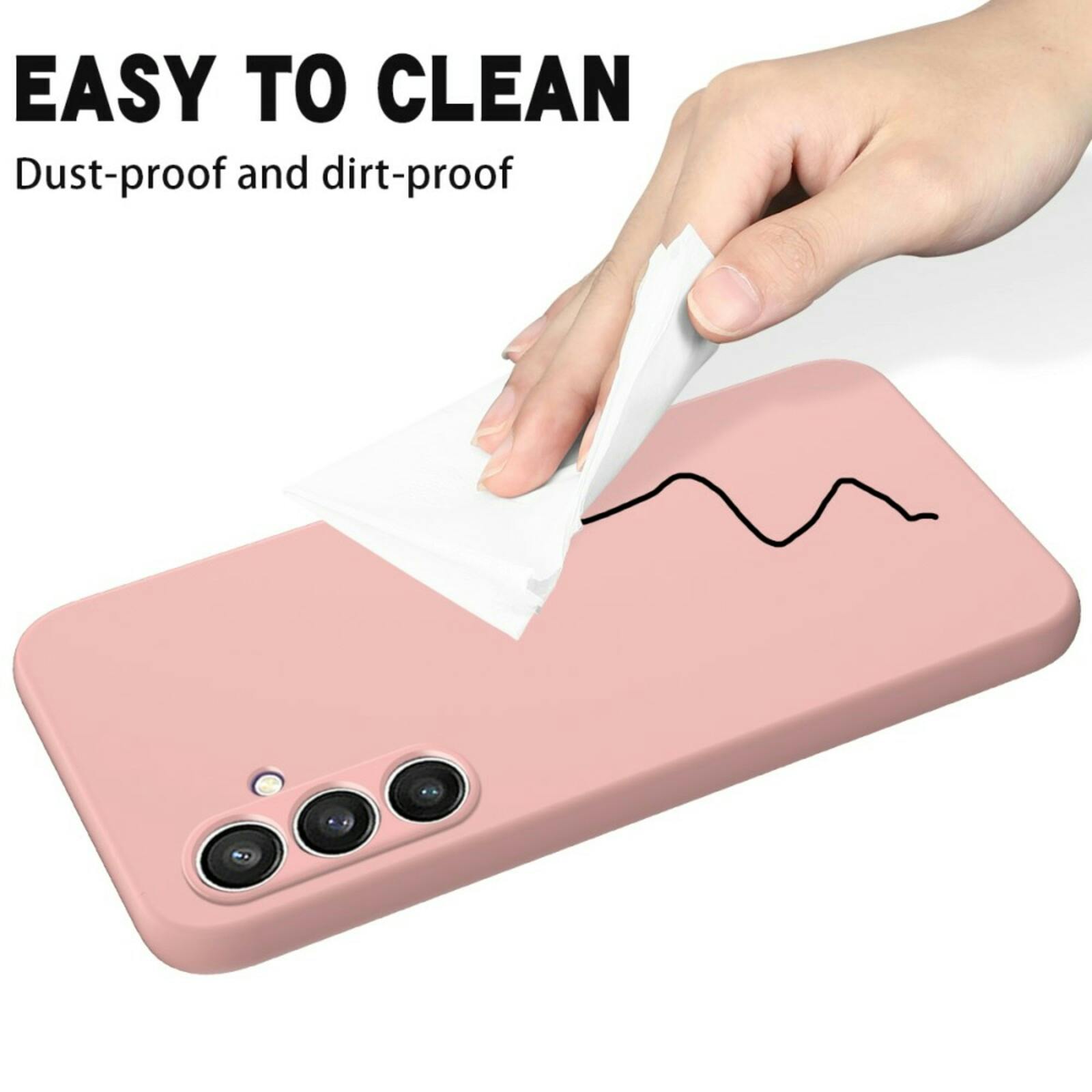 Mocaa Samsung Galaxy S24 FE Smooth Siliconen Hoesje Met Koord Roze