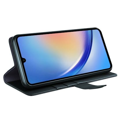 Fonexio Samsung Galaxy A35 Luxe Lederen Book Case Zwart
