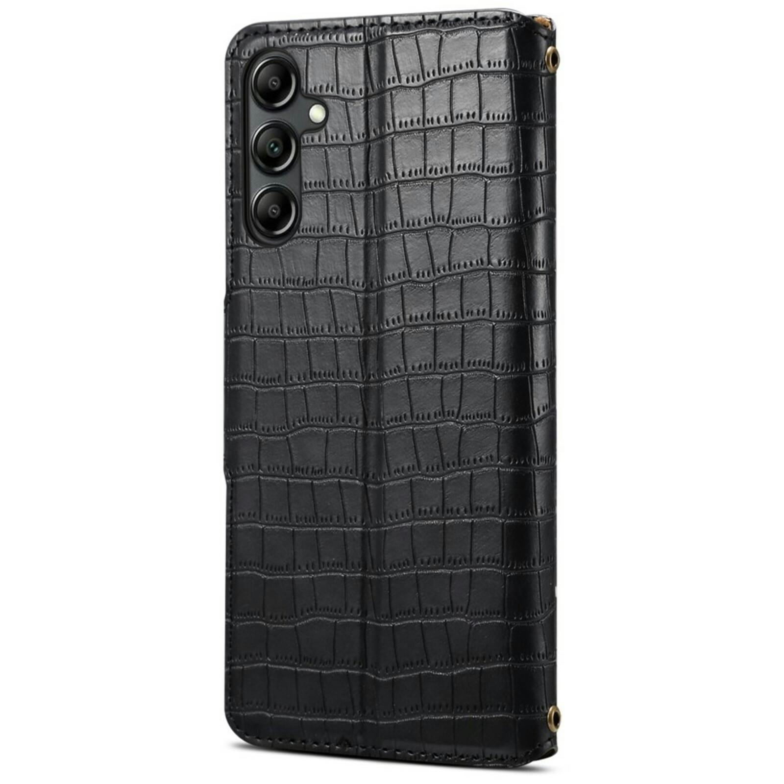 Comfycase Samsung Galaxy S24 Bookcase Hoesje Krokodillenleer Zwart