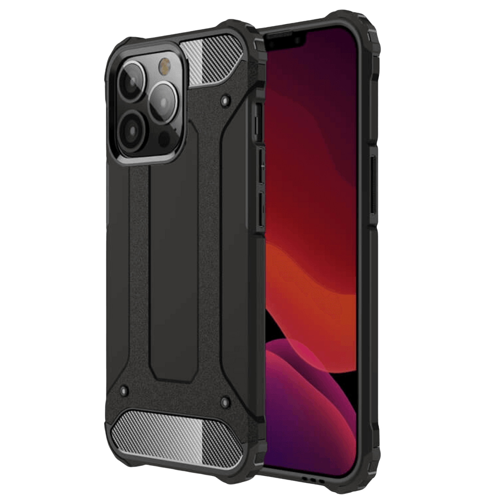 CaseBody iPhone 13 Pro Max Shockproof Hoesje Steel Armor Zwart