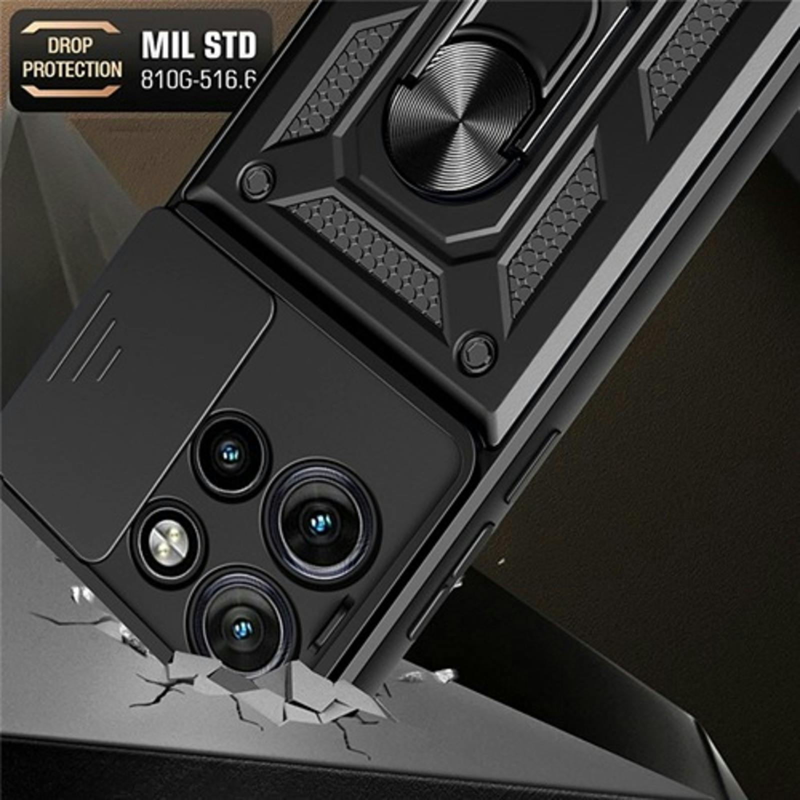 CaseBody Motorola Edge 50 Neo 5G Shield Case met Camera-schuif Zwart