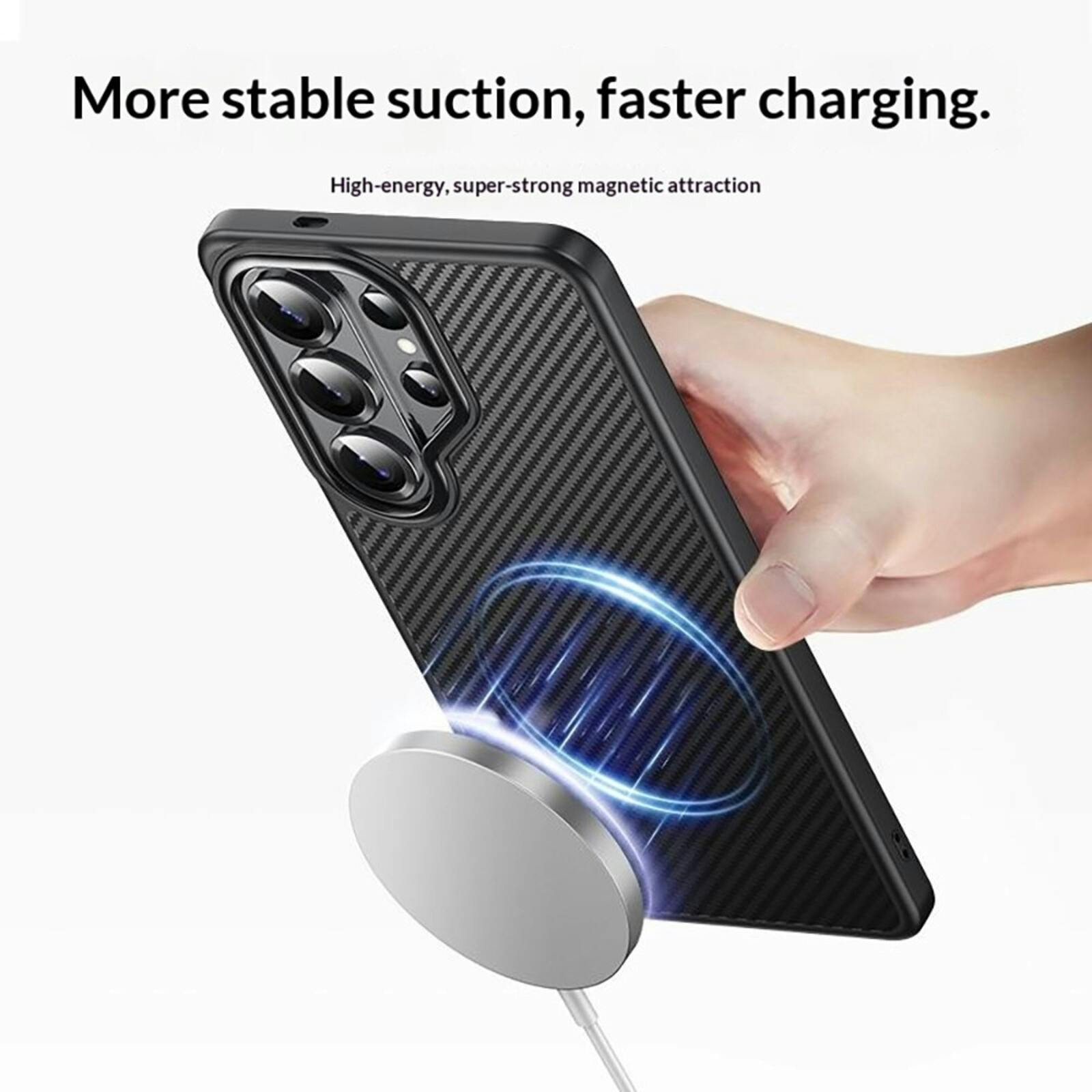CaseBody Samsung Galaxy S26 Ultra Carbon Fiber Magnetic Hoesje Zwart
