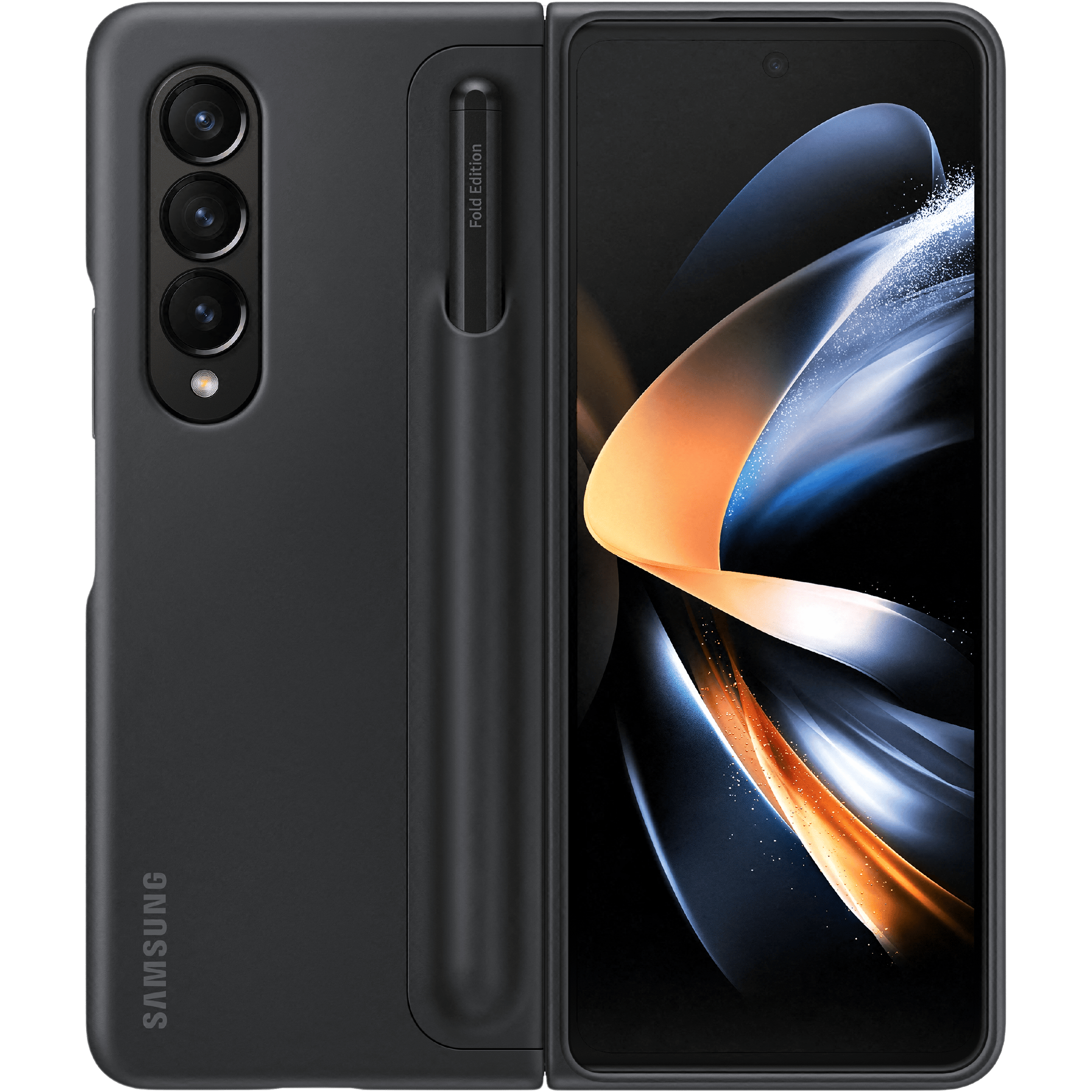 Samsung Galaxy Z Fold4 Protective Standing Hoesje Met S Pen Zwart - Voorkant