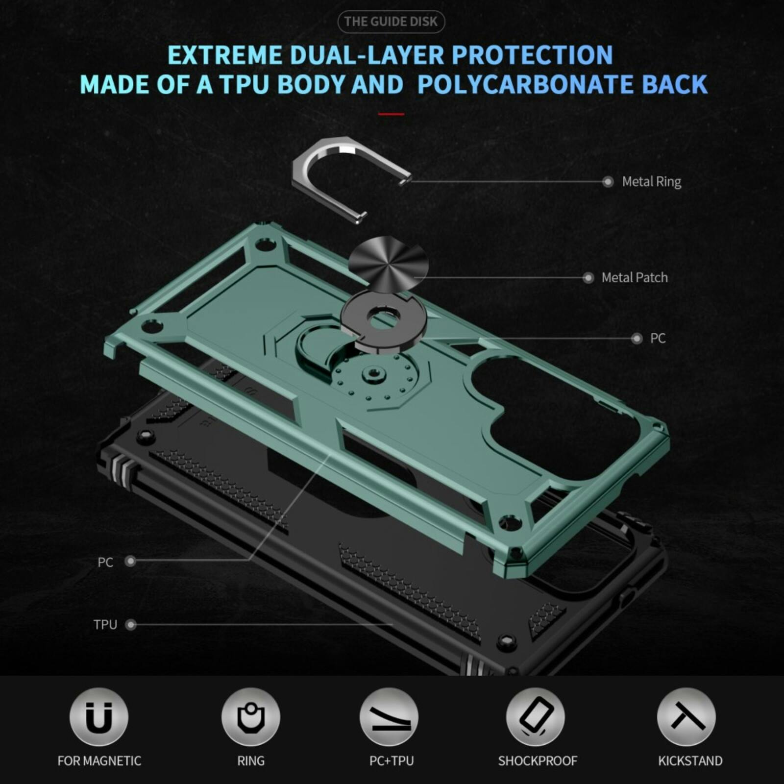 CaseBody Samsung Galaxy S25 Ultra Shield Case Groen