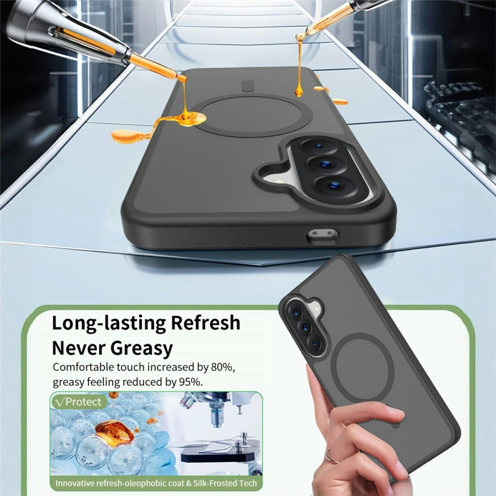 CaseBody Samsung Galaxy A57 Slim Anti-Shock MagSafe Hoesje Zwart