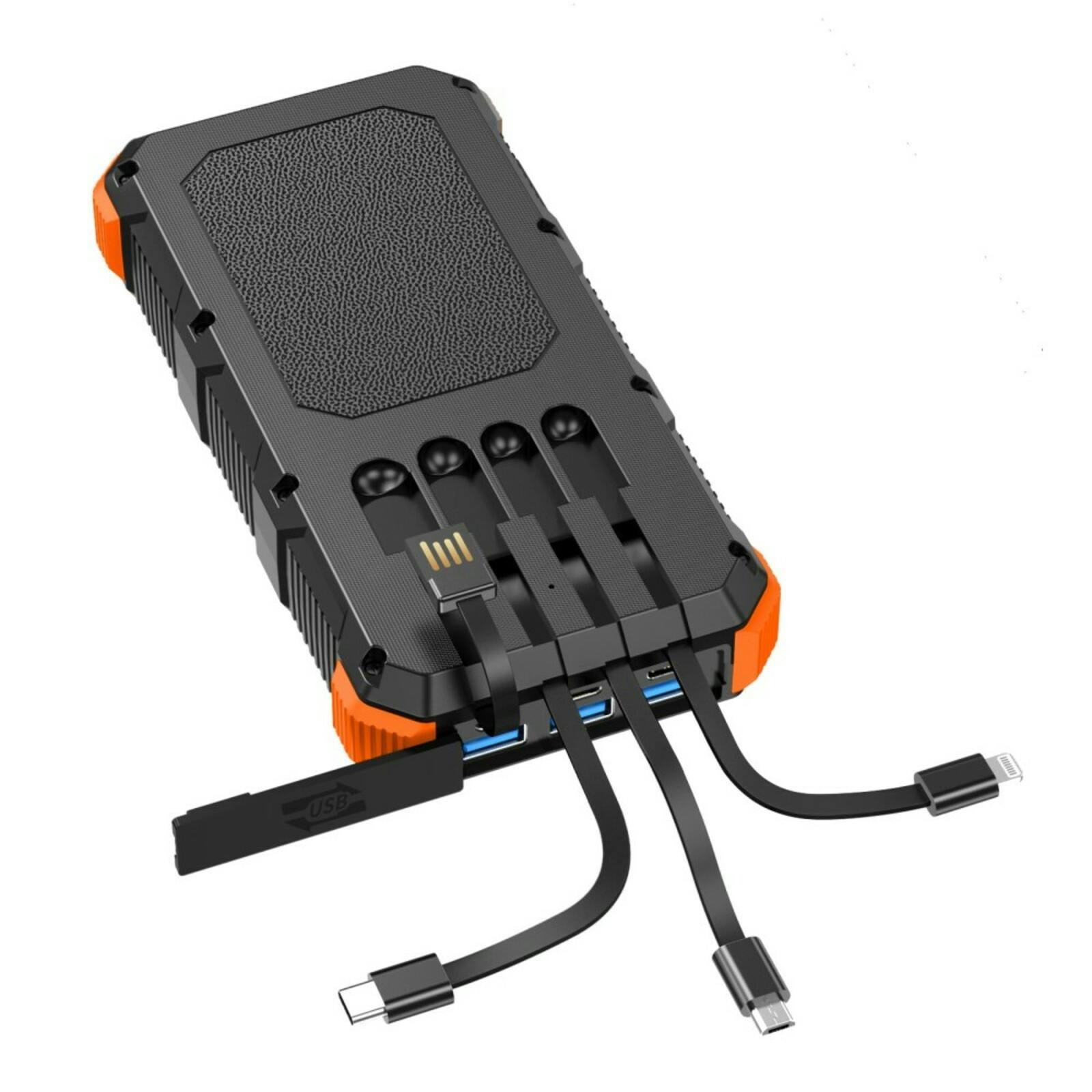 PSOOO 20.000mAh Rugged Solar Charging Powerbank Oranje 20.000 mAh