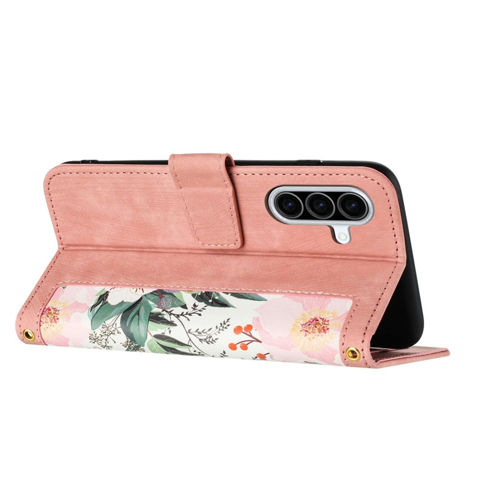 Mocaa Samsung Galaxy A57 Floral Series Bookcase Roze
