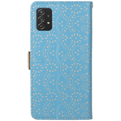 CaseBody Samsung Galaxy A52(s) Lace Zipper Portemonnee Hoesje Blauw