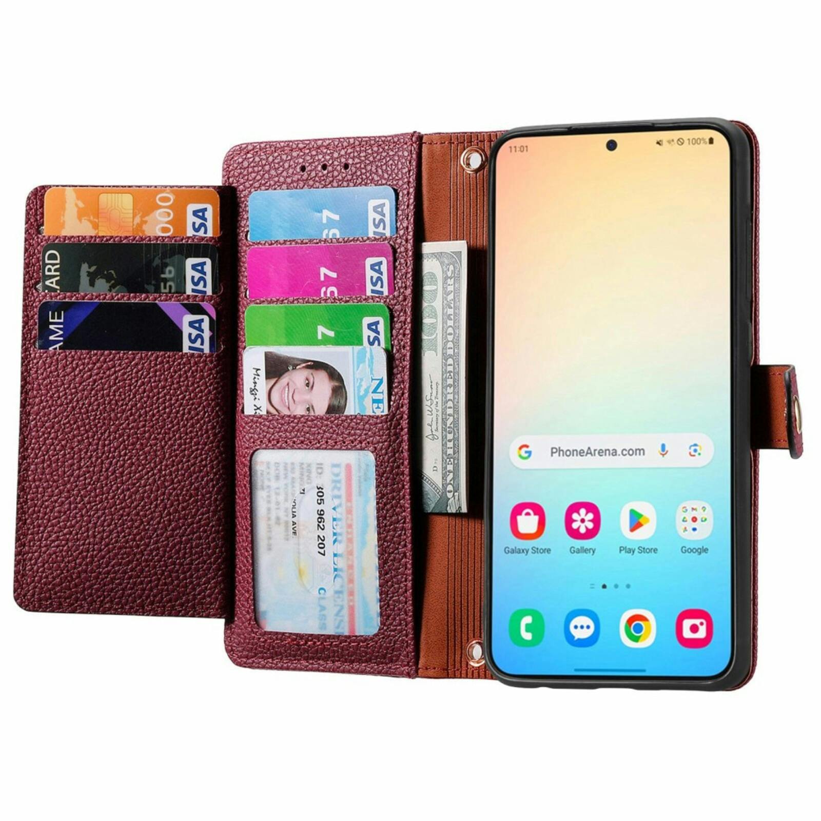 Mocaa Samsung Galaxy S24 Love Heart Wallet Hoesje Rood