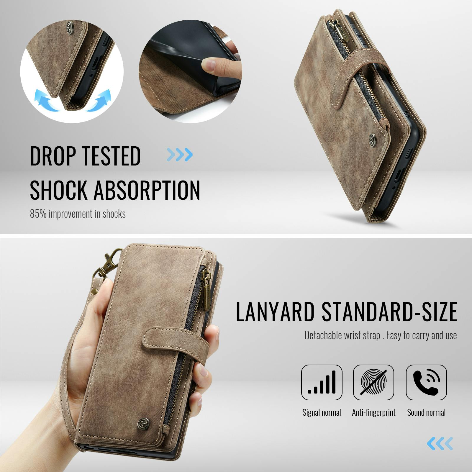 Caseme Samsung Galaxy A57 Vintage Wallet Hoesje Bruin