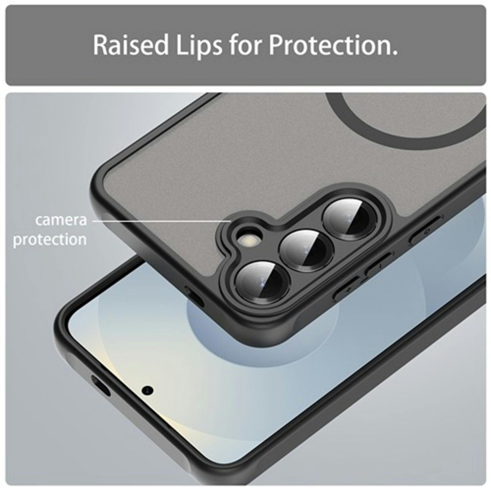 CaseBody Samsung A36 Slim Anti-Shock MagSafe Hoesje Zwart