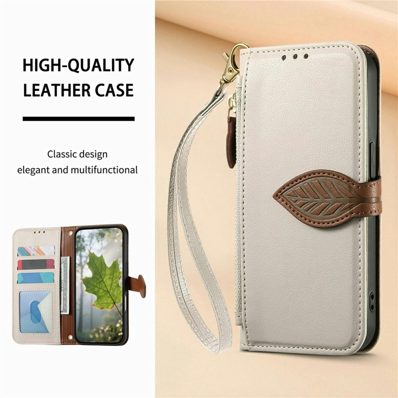 Comfycase Samsung Galaxy S26 FE Book Case met Bladsluiting en Polsband Beige