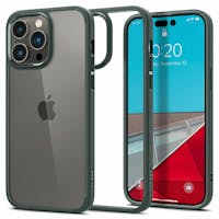 Spigen iPhone 14 Pro Doorzichtig Hard Hoesje Groen - Voorkant & achterkant