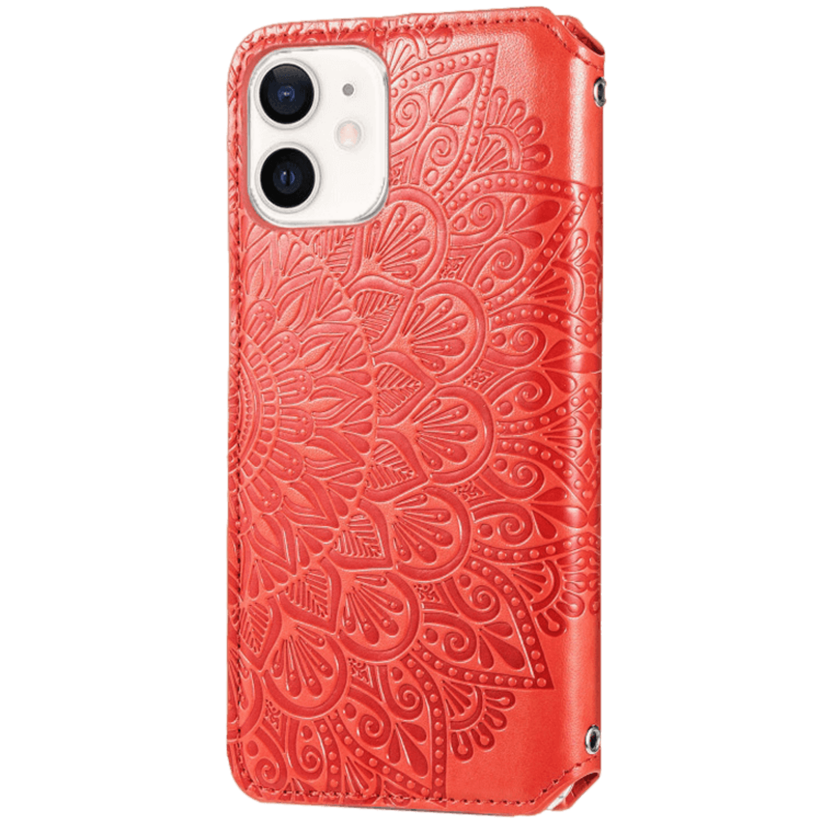 Mocaa iPhone 12 Mini Designz Magnetisch Mandala Portemonnee Hoesje Rood