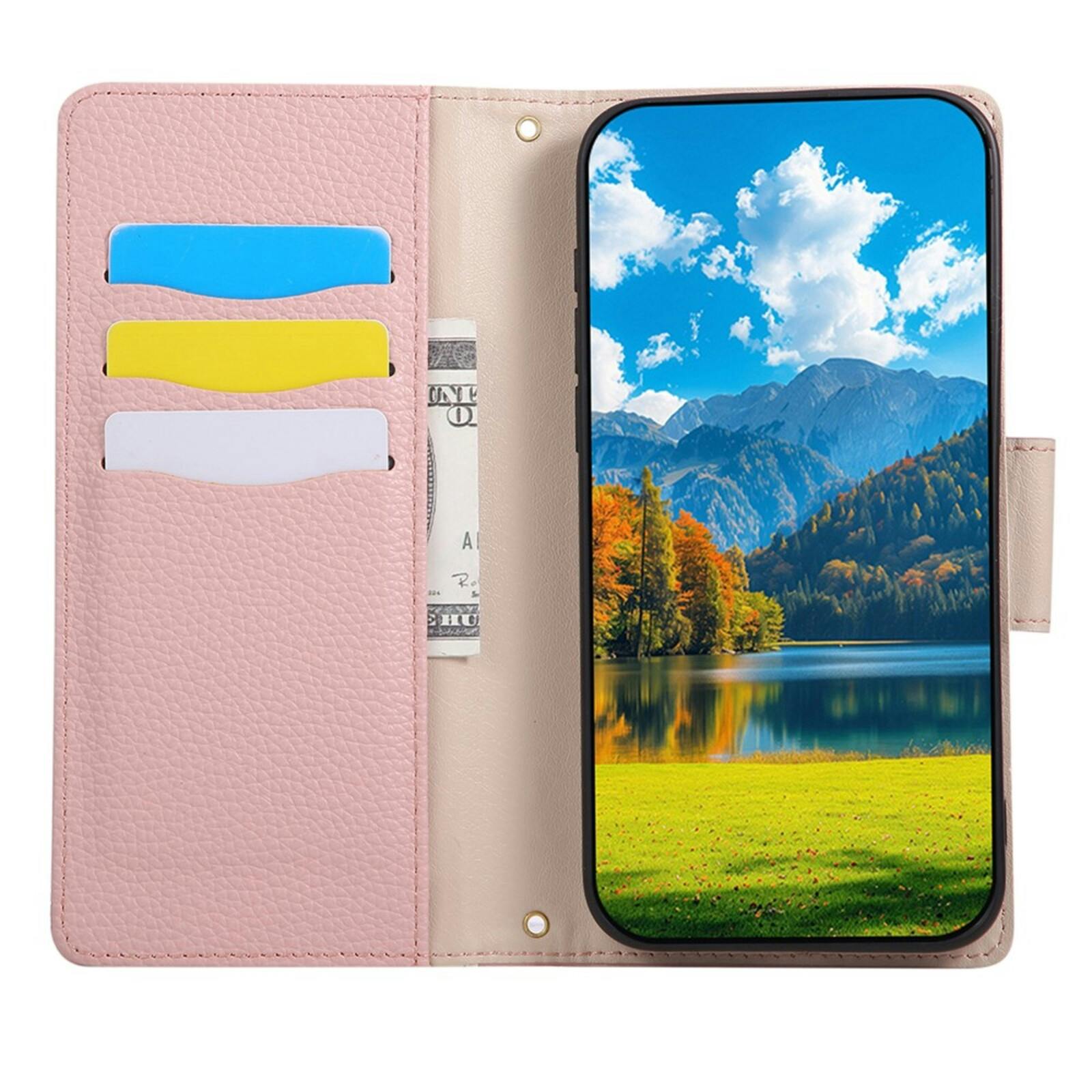 TwoTone Samsung Galaxy A57 Zipper Boek Hoesje Roze