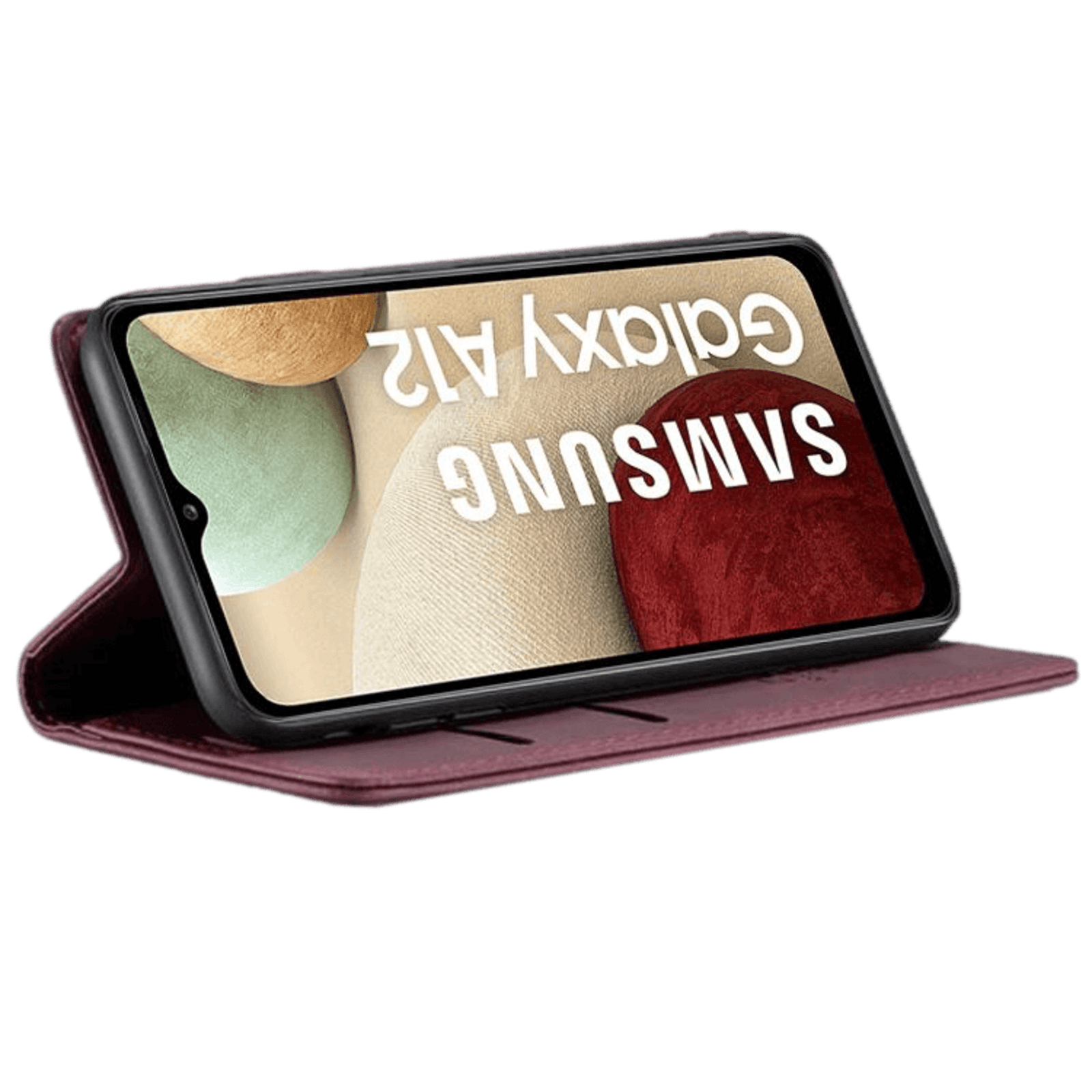 Caseme Samsung Galaxy A12 Business Wallet Bookcase Hoesje Rood