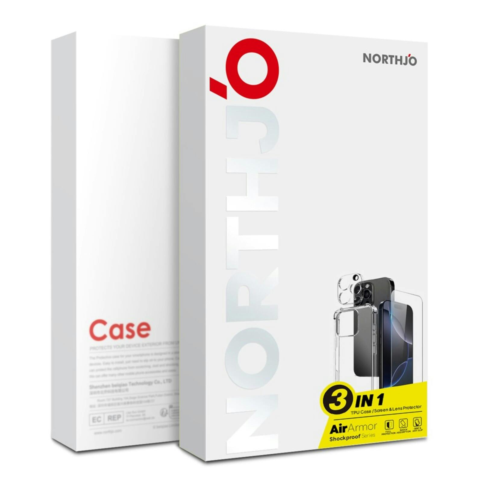 Northjo Apple iPhone 16 Plus Shockproof All-in-One Protection Transparant