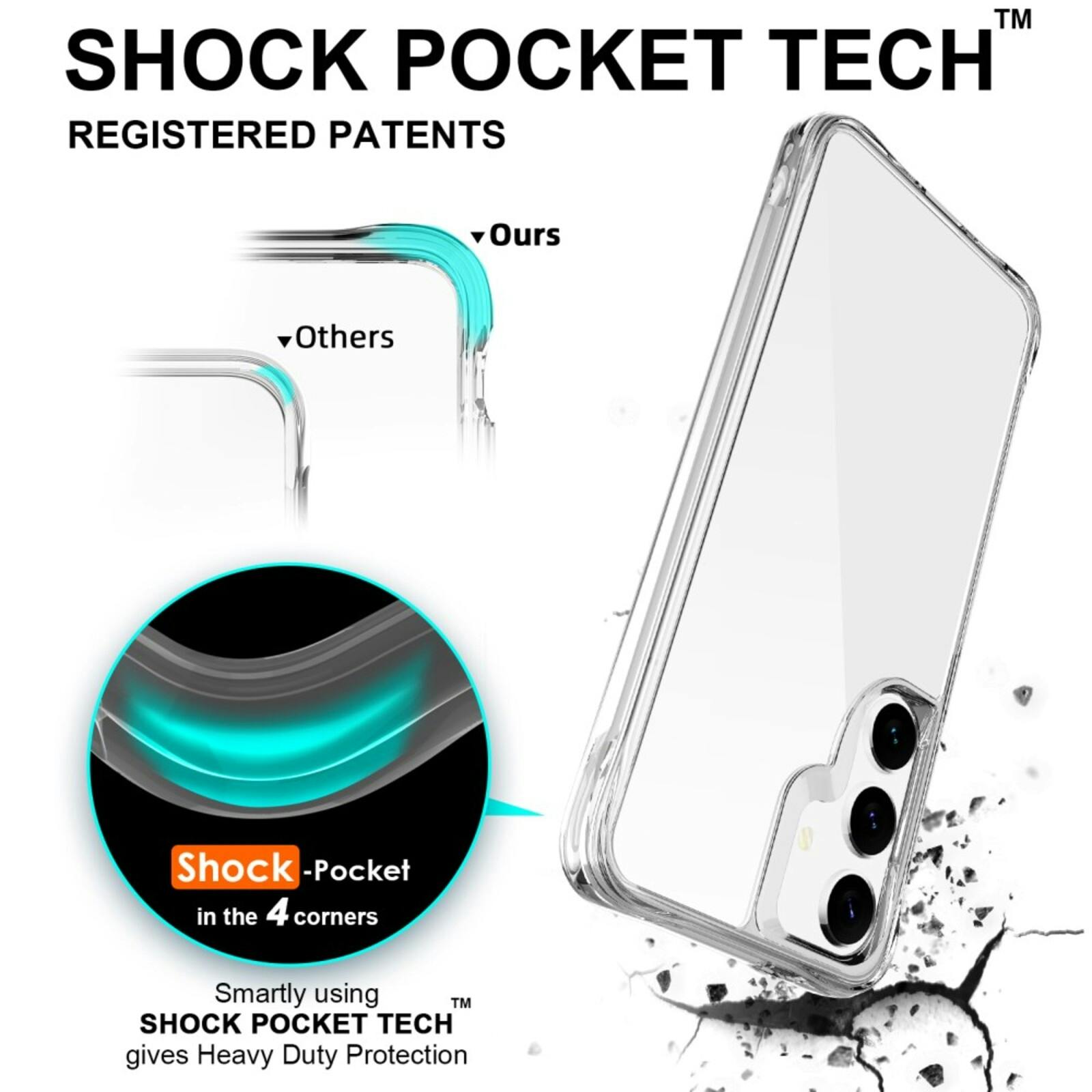 CaseBody Samsung S25 Dual Layer Anti-Shock Hoesje Transparant