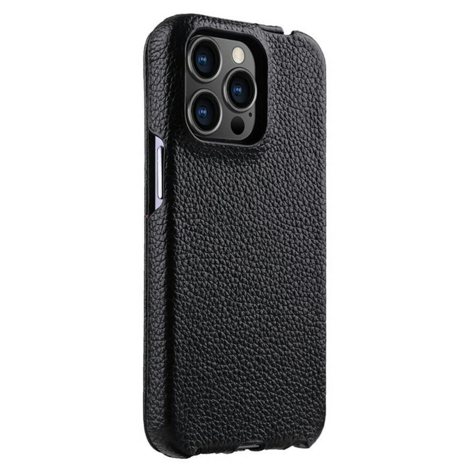 Melkco Apple iPhone 15 Pro Max Leather Flip Case Zwart