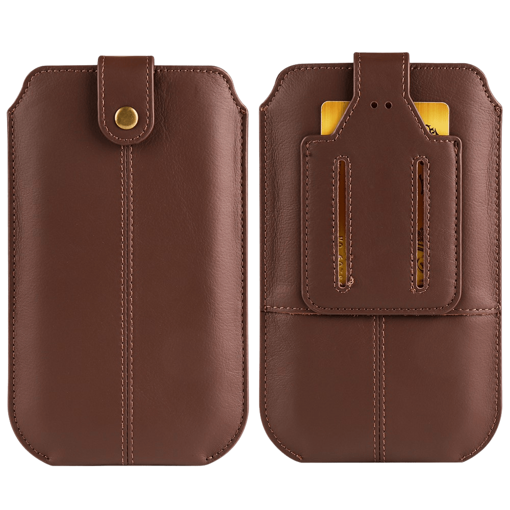 Comfycase Echt Lederen Opberghoesje Bruin L