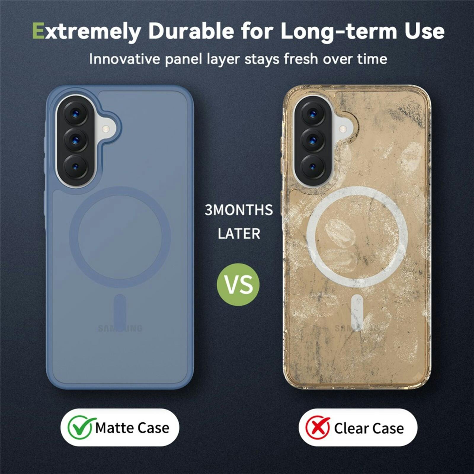 CaseBody Samsung Galaxy A57 Slim Anti-Shock MagSafe Hoesje Blauw