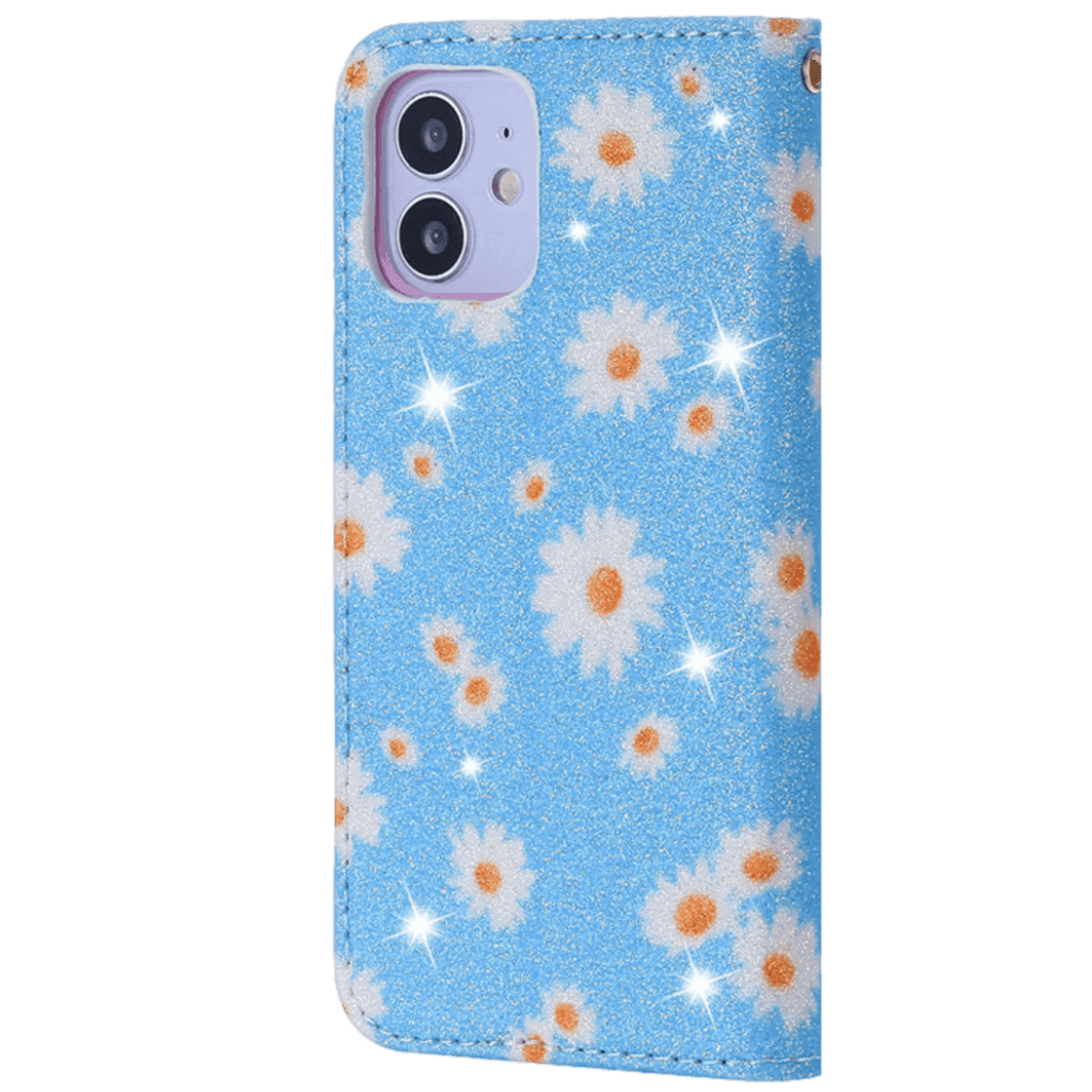 Comfycase iPhone 12 (Pro) Daisy Bookcase Hoesje Blauw