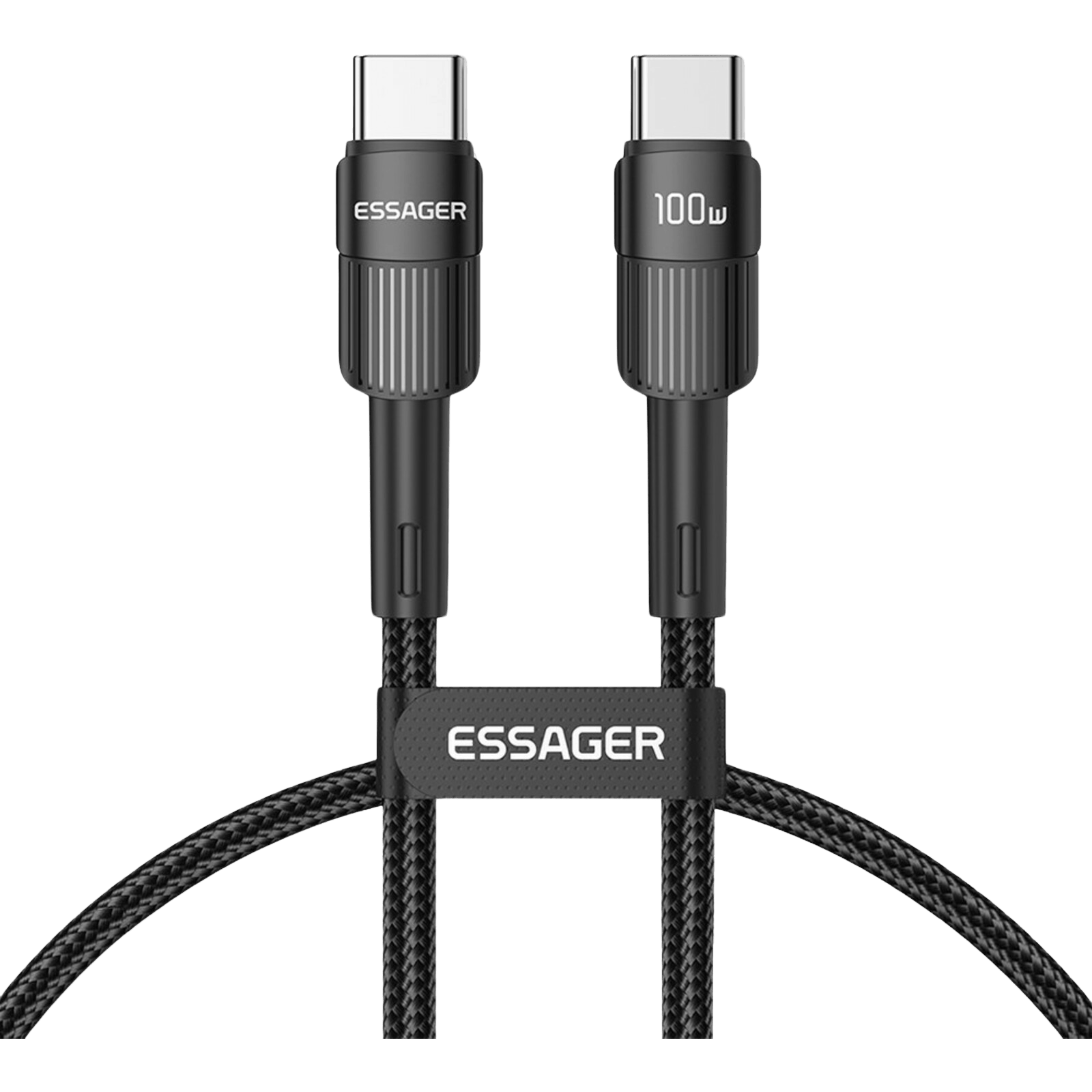 Essager Power Delivery Gewoven Oplaad en Datakabel USB-C naar USB-C Zwart 1m