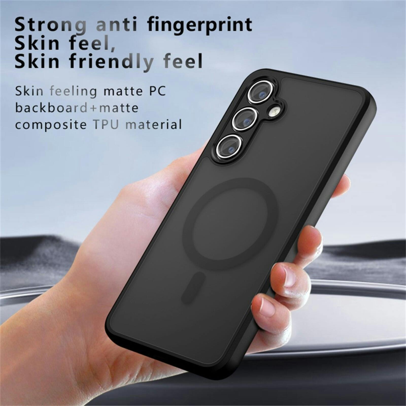 CaseBody Samsung Galaxy S25 MagSafe Mat Hoesje Zwart