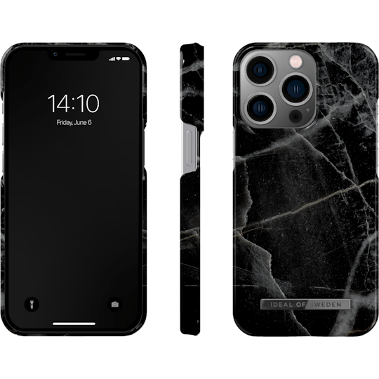 Ideal of Sweden iPhone 14 Pro Fashion Hoesje Black Thunder Marble
