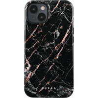 Burga iPhone 15 Hoesje Rose Gold Marble - Voorkant