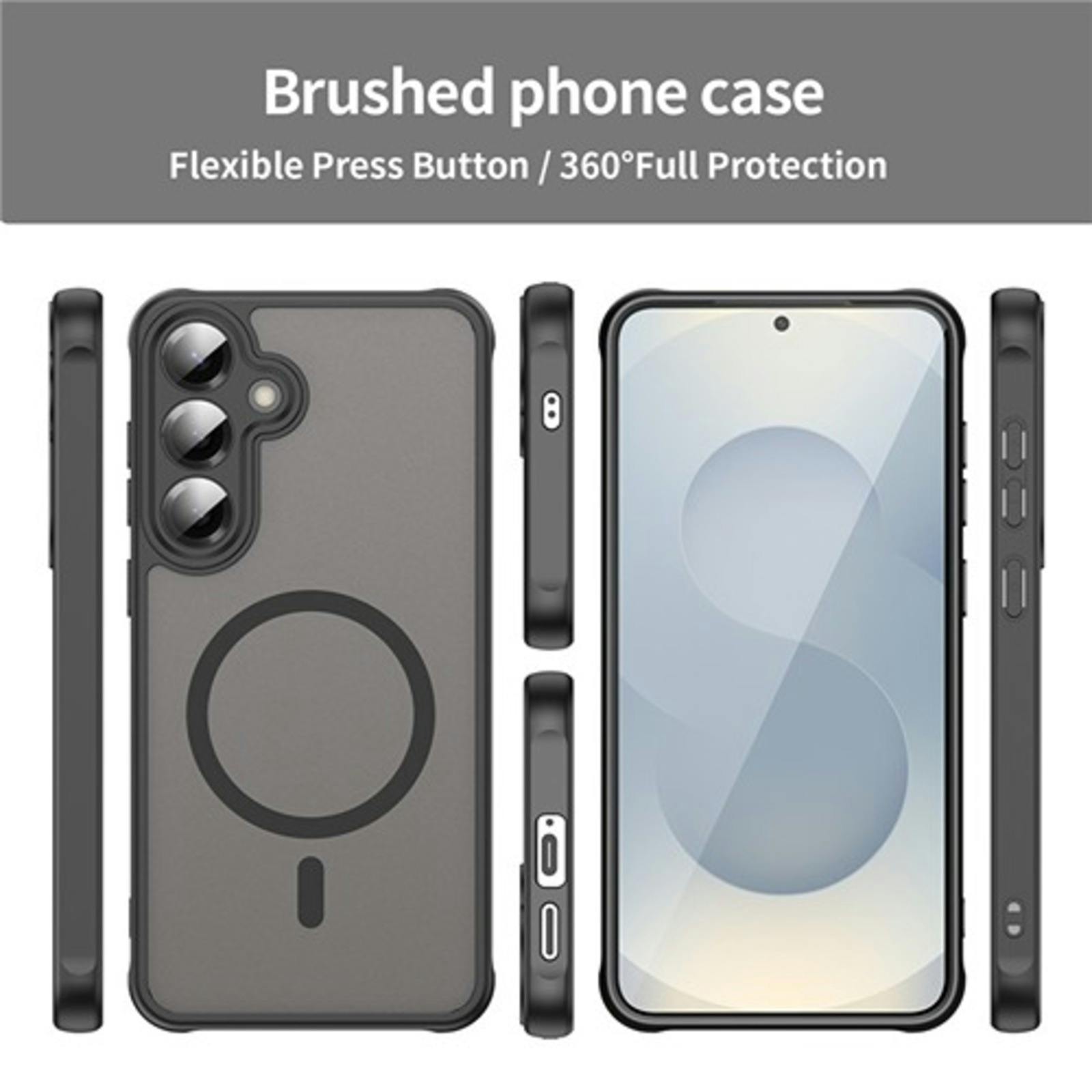 CaseBody Samsung A56 Slim Anti-Shock MagSafe Hoesje Zwart