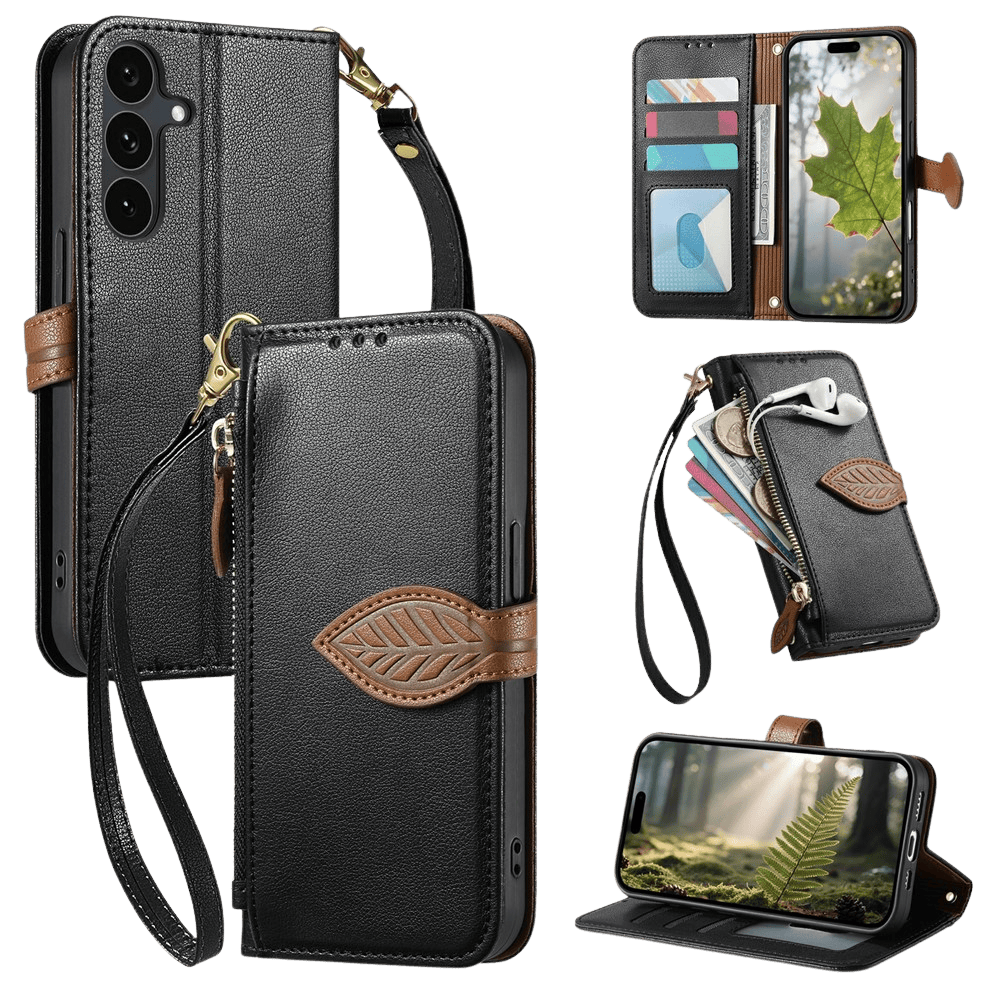 Comfycase Samsung Galaxy S26 FE Book Case met Bladsluiting en Polsband Zwart