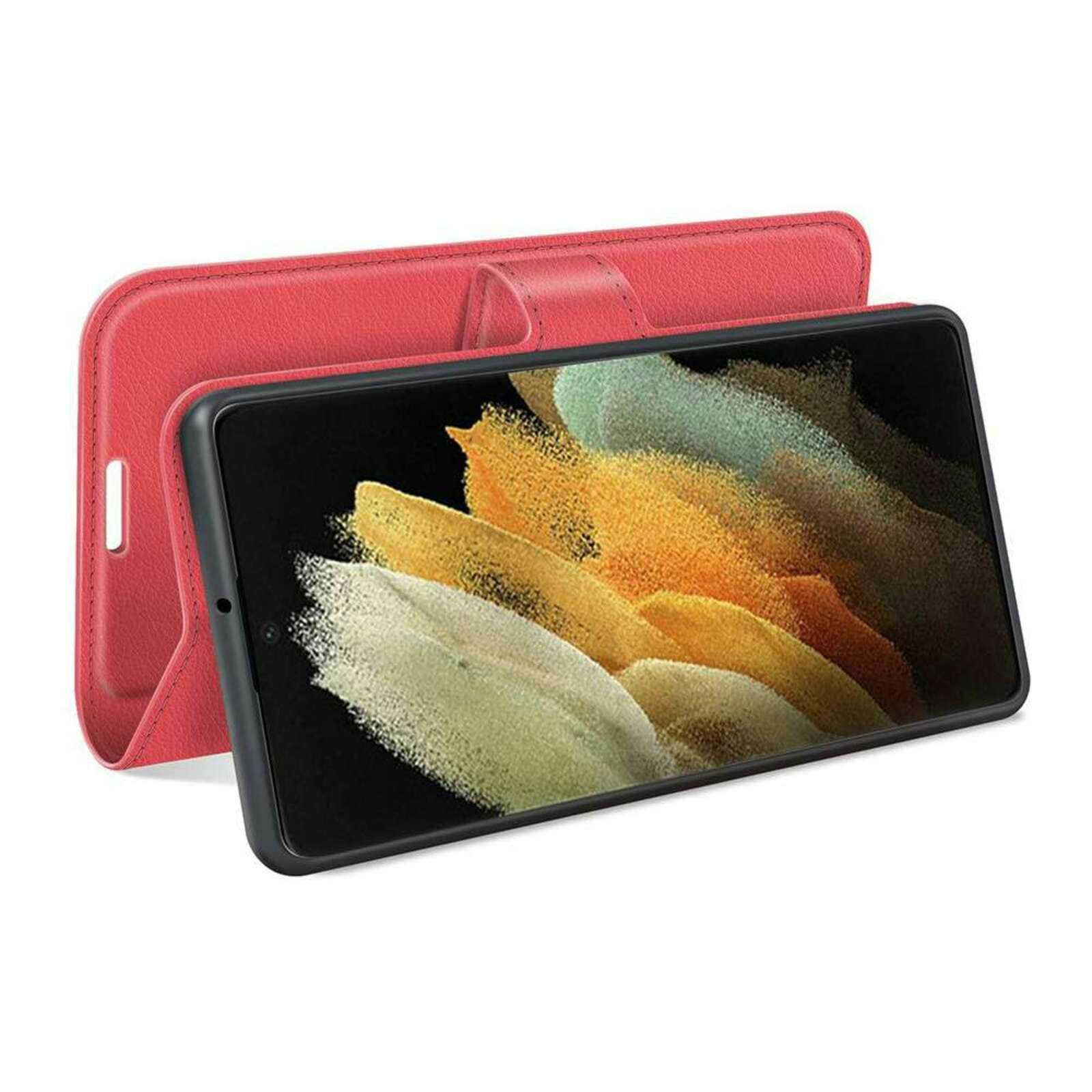 Just in Case Galaxy S22 Ultra TPU Portemonnee Hoesje Red